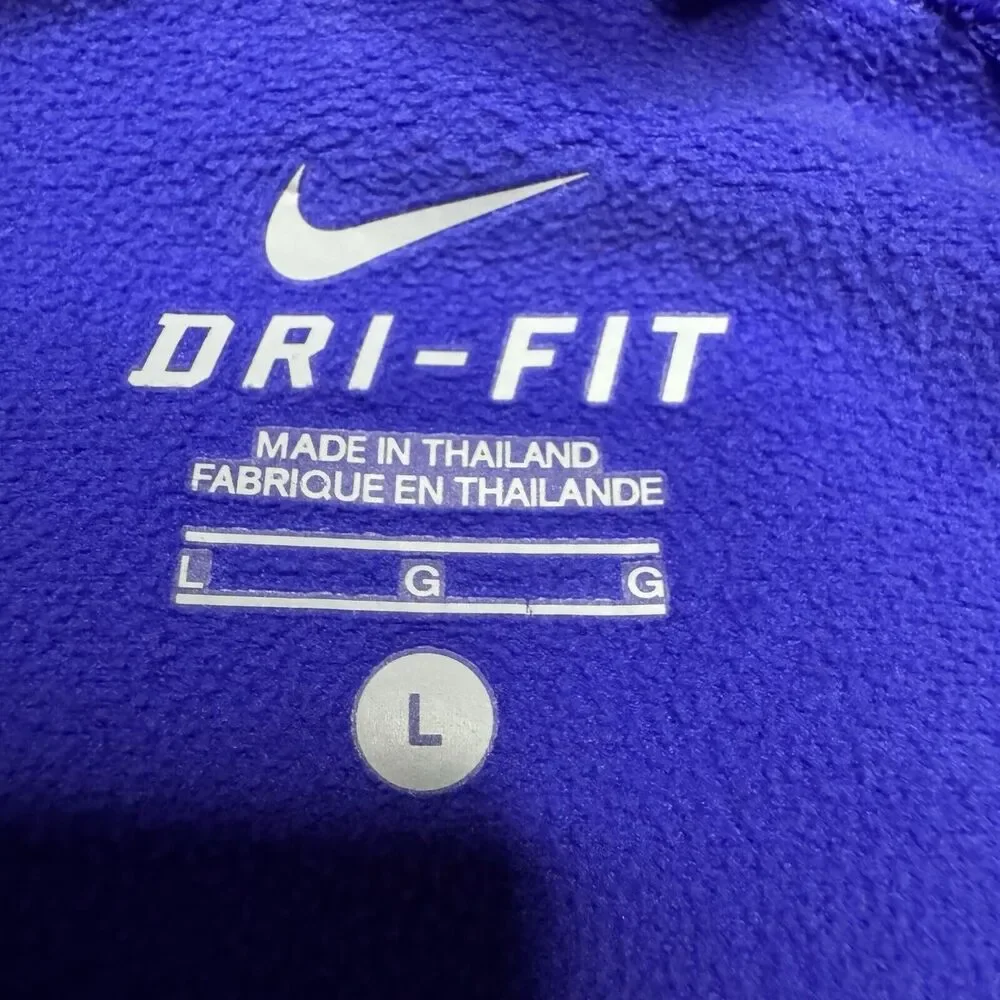 Nike Dri Fit Women's 1/2 Zip Large Purple Long Sleeve Shirt Running Activewear